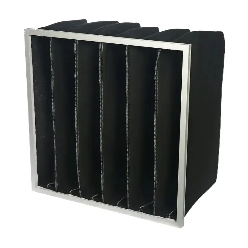 Products/4.Pocket-Filter/4.Hvac-Activated-Carbon-Pocket-Filter-Bag-Filter-For-Air-Conditioner/images/Activated-carbon-synthetic-fiber-bag-filter_1.webp