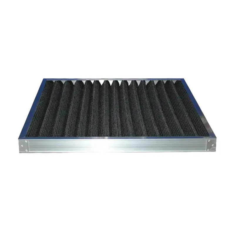 Products/6.Panel-Filter/3.High-Air-Permeability-Black-Nylon-Mesh-Washable-Pre-Air-Filter/images/Pleated-Activated-Carbon-Filter_3.webp