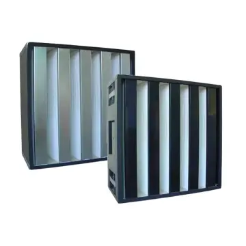 Big Flitration Area V Bank Air Filter In Metal Frame thumbnail 1