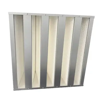 Big Flitration Area V Bank Air Filter In Metal Frame thumbnail 2