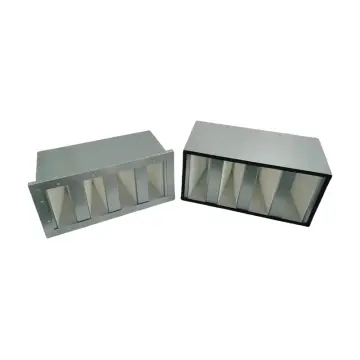 Big Flitration Area V Bank Air Filter In Metal Frame thumbnail 3
