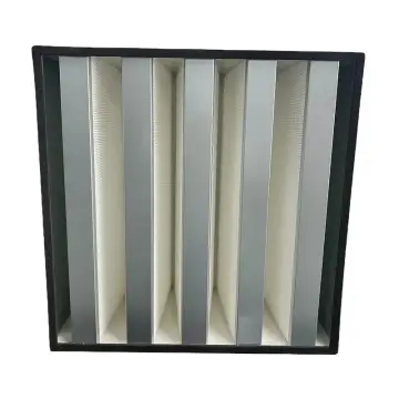 Big Flitration Area V Bank Air Filter In Metal Frame thumbnail 4
